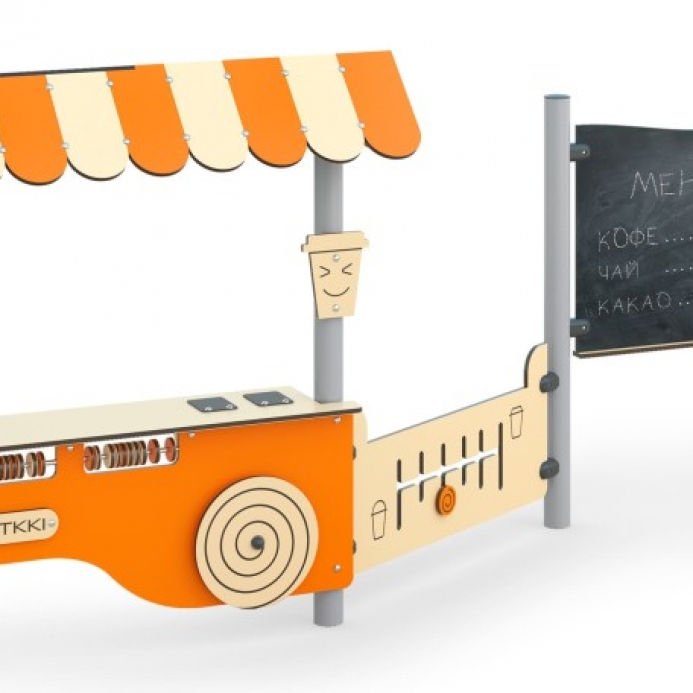 Ital árusító kocsi rajztáblával