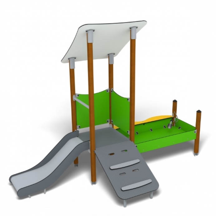 Csúszdás torony homokozó asztallal