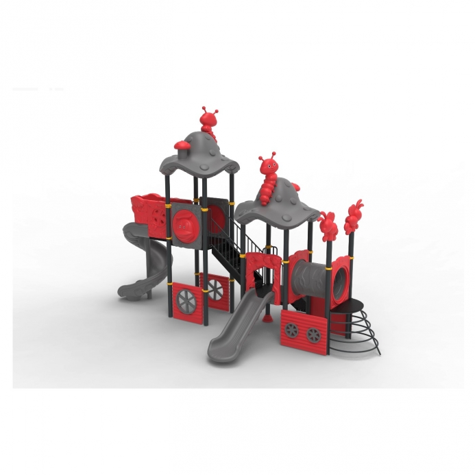 Dupla tornyú lokomotív spirál csúszdával