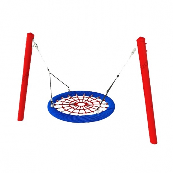 Fém oszlopos mini fészekhinta 100 cm-es kosárral