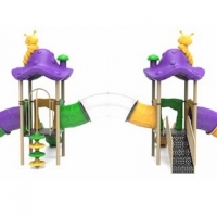 Dupla torony átlátszó íves cső alagúttal